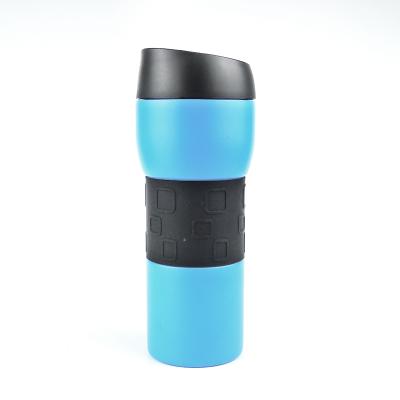 China Disposable best quality rusuable cups with silica sheet protecter EU market fashion design coffee travel mugs stainless steel cup for sale