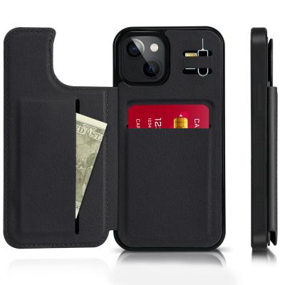 China Luxury Cell Phone Flip Wallet Case Colorful Phone Case Magnetci Closure Wallet Cover With Credit Card Holder Fit For iPhone 13/13Pro/13ProMax for sale