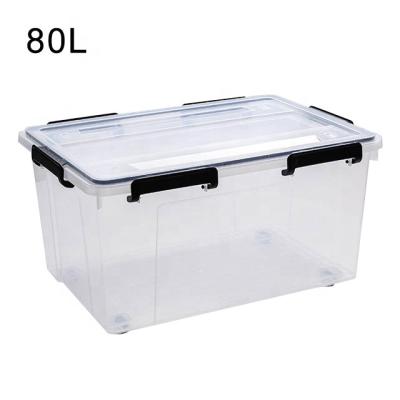 China Amazon Viable Dustproof Transparent Airtight Trash Box Plastic Organizer Household Moisture Proof for sale