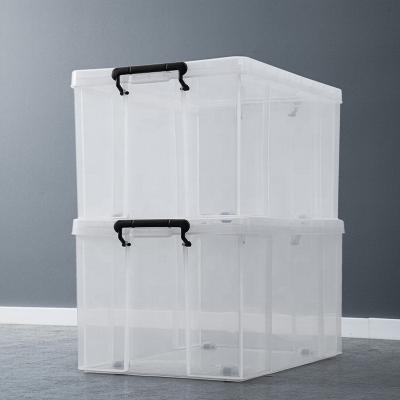 China Durable Heavy Duty Plastic Clear Transparent Container Box Large Capacity Storage Box Multifunctional Plastic for sale