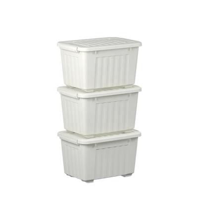 China Sustainable Plastic Storage Box With Wheels Multiple Color And Size Plastic Box With Plastic Movable Lid Box for sale