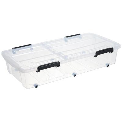 China Viable plastic transparent storage bins under bed organizer large capacity for clothes container for sale