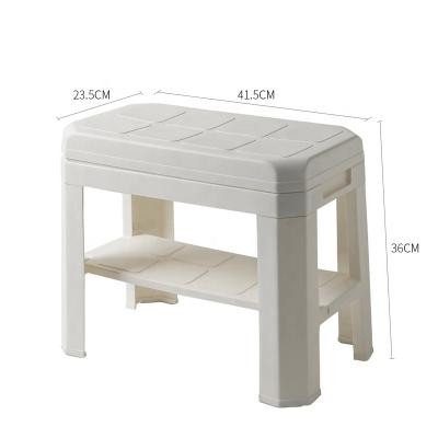 China Modern White Plastic Shoe Storage Bench Entryway Modern Shoe Bench Storage With Removable Lid Plastic Stools for sale