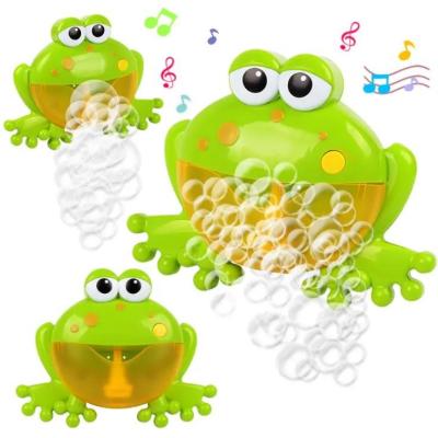 China Plastic Automated spout music frog bubble machine bath toy bubble maker for kids for sale