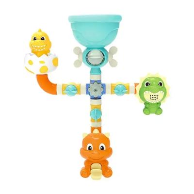 China Waterwheel/Wheel Type Dabbling Toy DIY sea animal water spray bath tube pipe splicing rotating water game bath toy 16pcs for sale