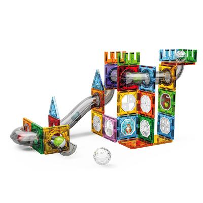 China Plastic Magnetic tiles blocks pipe set for magnetic blocks toy with light ball 168pcs for sale