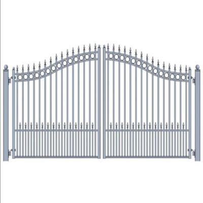 China Small Latest Main Wrought Iron Swing Barrier Simple Interior Modern Metal Temple Double Steel Gate Designs Easily for sale