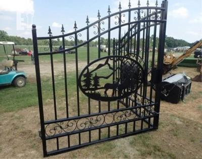 China Easily Assembled Profile Wrought Iron Palisade Fencing Gate Factory for sale