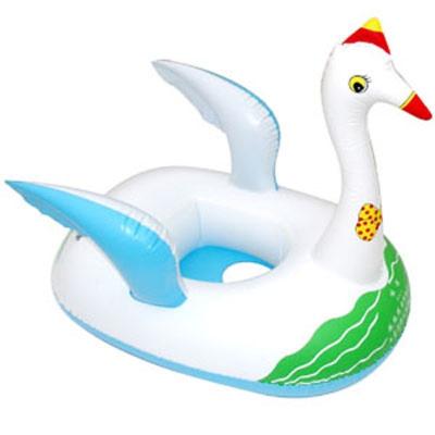 China Outdoor Activities Factory PVC Inflatable Bath Seat Swan Shaped Infant Swim Float Ring For Baby for sale