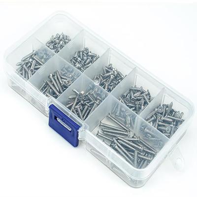 China 500 Piece Flat Countersunk Head Wood Flat Screws Phillips Drive Self-Tapping Screws Small Screws Assortment Kit for sale