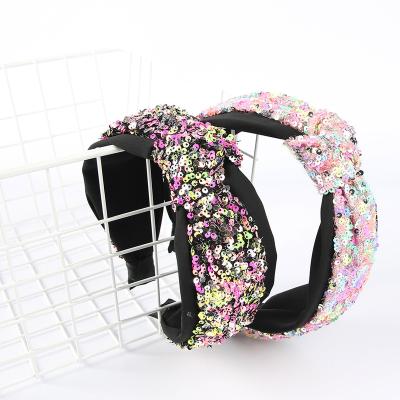 China 2022 New High Quality Hair Bling Hair Circle Sequin Headband For Girls Hair Circle for sale