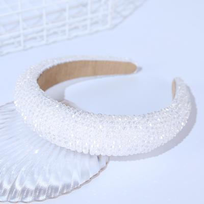 China 2022New Luxury Crystal Rhinestone Headdress bling Rhinestone Circle Fake Hair Diamond Headband for sale