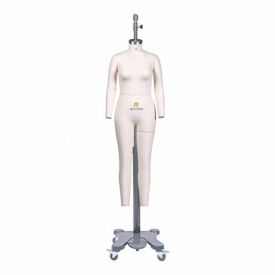 China Beifuform Adjustable High End Overall Full Body Female Mannequin With Single Leg GB Detachable 6 Size Hanging Pole Moving Base Dummy for sale