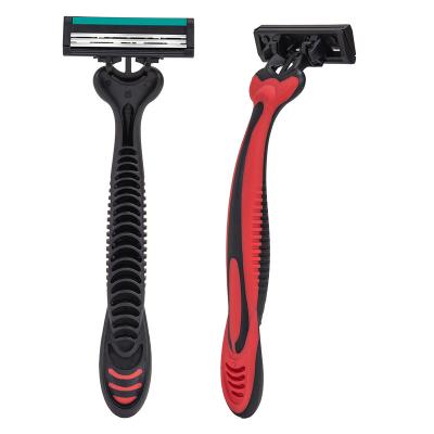 China Triple Blade 3 Blades Swivel Head Blade Razor For Women Handle Stainless Steel Blade Sharp Hair Blade Aloe Plastic Rubber Band LY3-04 for sale