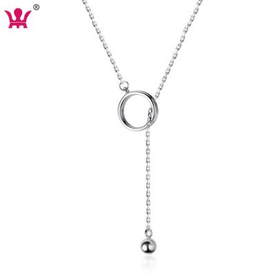 China Romantic Bar Necklace 925 Sterling Silver Lariat Drop Necklaces for Women Front Adjustable Chain Necklace for sale