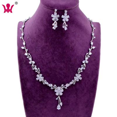 China Nes0002 BOHEMIA Platinum Copper Inlay Zircon Wedding Accessories Bridal Jewelry Sets for sale