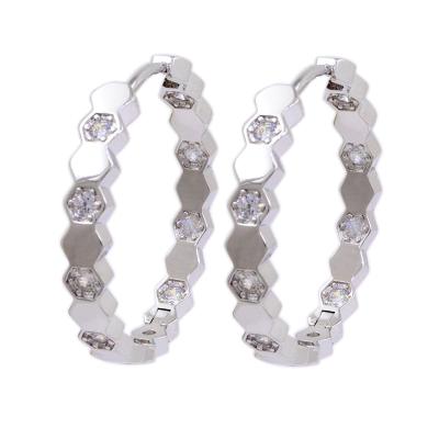 China New 2019 vintage fashion jye0014-15 CZ stone circle stone earrings geometric mosaic earring for sale