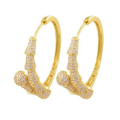 China Hot Sale ER0031-32 FASHIONABLE Full Pave New Style Fashion Circle Cubic Zircon Stone Stud Earrings for sale