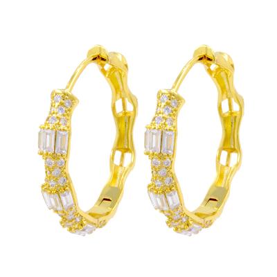 China Vintage ER0042 Newest Design Fashion Hoop Earrings New Cubic Zircon Stone for sale