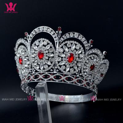 China Miss 2009 Miss Universe Diamond Tiara Red Stone Adjustable Headband Pageant MO249 Universe Pageant Crown for sale