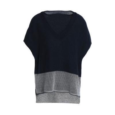 China Anti-Wrinkle Woolen Deep V Neck Sleeveless Gym Sweaters For Women Plus Size Sweater Vest for sale