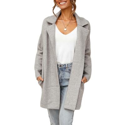 China high quality open style Anti-wrinkle Factory Price Coatigan in Gray Cardigan Sweater For Women for sale