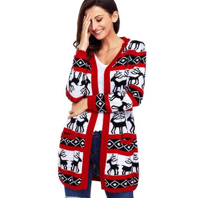 China TENGYU Anti-Wrinkle Lady Custom Ugly Christmas Long Sweater Women's Christmas Cardigan Sweater for sale