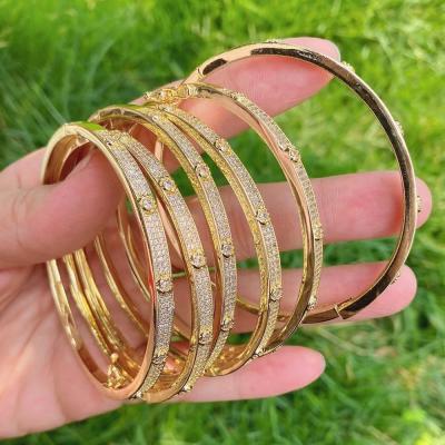 China Decorations Hip-Hop Punk Style Pave CZ Stone Bangle Bracelet Female Open Bangle Women Classics for sale