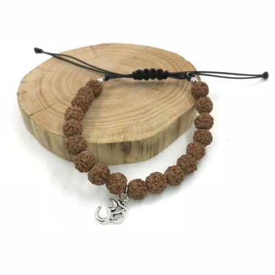 China TRENDY Natural Round Shape 8MM Bodhi Seed Gemstone Loose Rope Rudraksha Chain Bracelets for sale