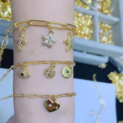 China 2021 Newest Hip Hop Gold CZ Zircon FASHIONABLE Link Chain Adjustable Bracelet Jewelry for sale