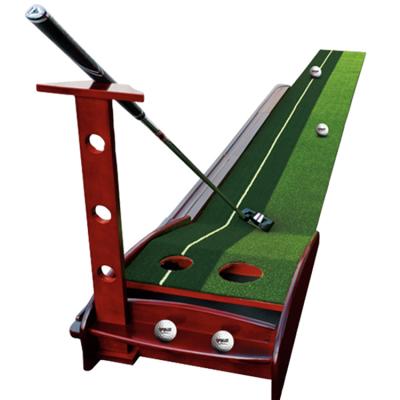 China Indoor/Outdoor Golf Putting Green Mat With Ball Return Automatic Golf Practice Training Aid Indoor Golf Simulator for sale