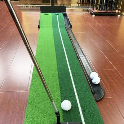 China Golf Putting Green Rubber Mat With Ball Return Automatic Golf Practice Training Aid Indoor Golf Simulator for sale