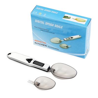 China WITH LID 200g 300g 500g 0.1g High Quality Plastic Measuring Spoon Kitchen Electronic Weighing Scale for sale