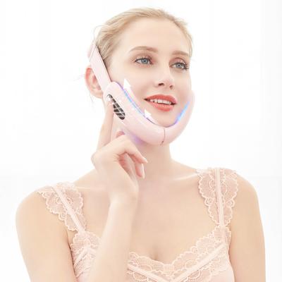 China Red Light/Blue Current Facial Treatment Massager Lifting V-Line Red Blue V-Line EMS Vibrator Light/Face Lift/EMS/Micro Chin for sale