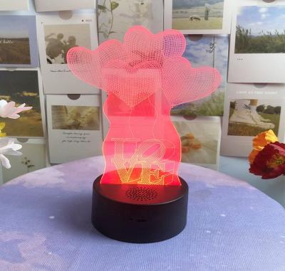 China Bluetooth 3D Illusion Lamp with 16 Colors Changing Night Light Switch 16 Key Remote Control USB Charging Kids Bedroom for sale