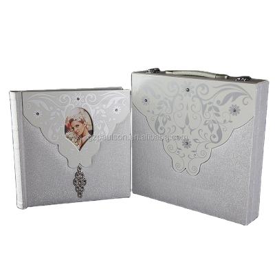 China PU Leather Wedding Scrapbook With Suitcase for sale