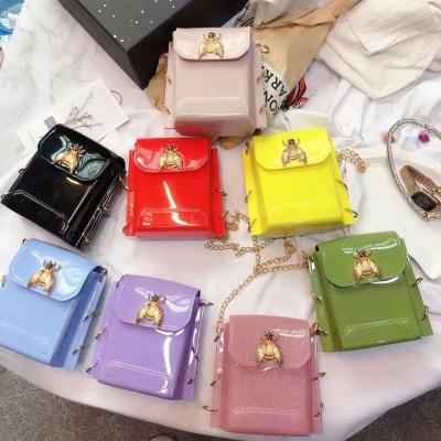 China 2021 latest high quality small jelly purses and clear chain handbags bags jelly pvc bag for women for sale