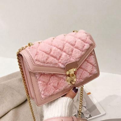 China High quality autumn and winter fur cross - body handbags plush purse women handbags 2021 new for sale