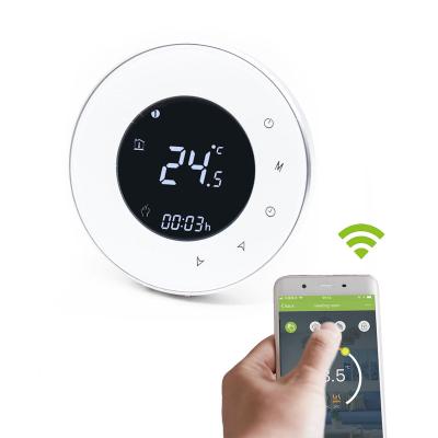 China Hotowell Round Nest WiFi Room Energy Saving Thermostat for Home Appliance Boiler/Electric Heating System for sale