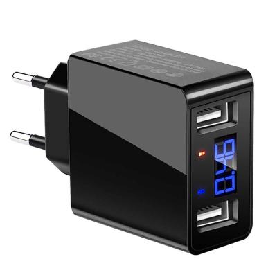 China Mobile Phone EU USA UK Digital Display Speed ​​Power Digital Display Charging EU Wall Charger Smart USB Fast Charger for sale