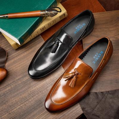 China 2021 Popular Men's Office Fashion Handmade Loafers Breathable Leather Shoes for sale