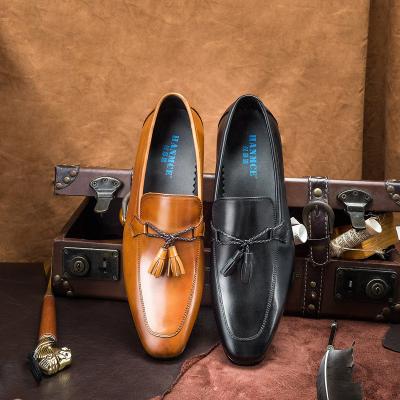 China Low MOQ Breathable Handmade Mens Loafers Mens Genuine Leather Shoes for sale