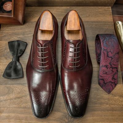 China 2021 Best Selling Luxury Men Breathable Oxford Shoes Handmade Genuine Leather Men's Stylish Shoes for sale