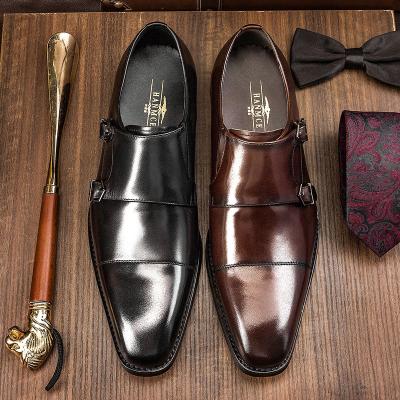 China Hot Selling Men's Breathable Amazon Monk Strap Elegant Shoes,Aliexpress Hot Selling Formal Shoes,Ebay Best Sell Genuine Leather Shoes for sale