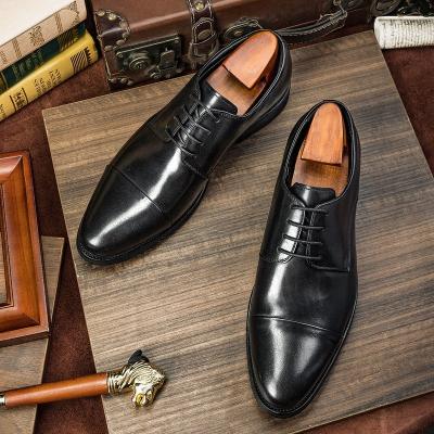 China New Coming Genuine Leather Men'S Breathable Handmade Stylish Derby Shoes for sale