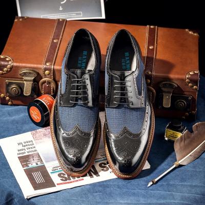 China Luxury Hand Made Lace Up Brogues Mens Breathable Stock RTS Best Genuine Leather Shoes for sale