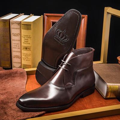 China Breathable Hot Sale Luxury Genuine Leather Boots Men's RTS Low Moq Black Martin Boots for sale