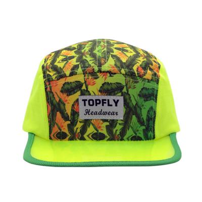 China 2022 COMMON New Design Cheap Custom 5 Panel Flat Brim Caps Camp Hat Caps With Printing Logo for sale