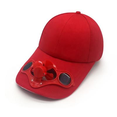 China Summer COMMON Custom Promotional Blank Solar Fan Baseball Cap for sale