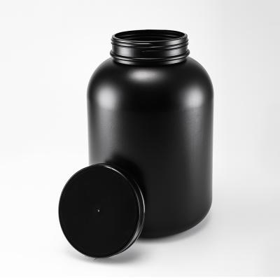 China Food Grade Hot RTCO Eco-friendly Wholesale Black 1Gal 4.8 Liter HDPE Plastic Pet Bottle For Sports Nutrition With Storage Food for sale